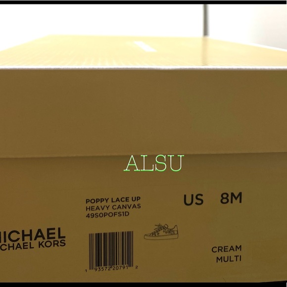 🍃SALE🍃 Michael Kors Poppy Lace Up Heavy Canvas Cream Women's Size 49SOPOFS1D - Picture 10 of 10